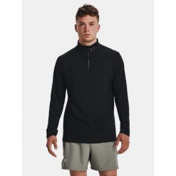Longsleeve do biegania męski Under Armour Launch Pro 1/4 Zip. Czarne bluzki z długim rękawem Under Armour, m, bez wzorów, bez kołnierzyka, bez ramiączek. Za 199.99 zł.