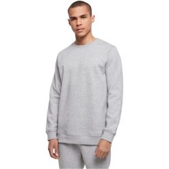 Męska Podstawowa Bluza Z Bawełny Organicznej Z Okrągłym Dekoltem. Szare bluzy BUILD YOUR BRAND, m, bez wzorów, z bawełny, bez kaptura. Za 189.99 zł.