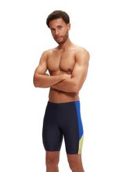 Speedo Kąpielówki "Eco Dive" w kolorze granatowo-żółto-błękitnym rozmiar: 6. Niebieskie kąpielówki Speedo, bez wzorów, z materiału. Za 97.95 zł.