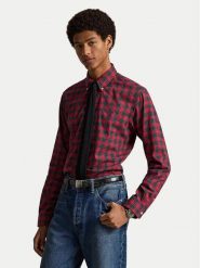 Polo Ralph Lauren Koszula 710953644502 Czerwony ciemny Custom Fit. Czerwone koszule Polo Ralph Lauren, m, bez wzorów, z bawełny, bez kołnierzyka, bez ramiączek. Za 729.99 zł.