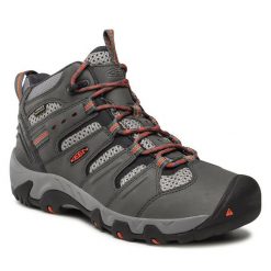 Trekkingi Keen. Szare botki sznurowane Keen, bez wzorów, bez obcasa, bez zapięcia. Za 529.99 zł.