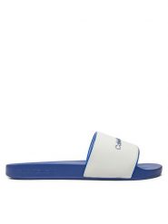Calvin Klein Jeans Klapki Slide Institutional YM0YM01019 Biały. Białe klapki Calvin Klein Jeans, z jeansu. Za 179.99 zł.