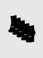 4F Skarpetki casual za kostkę (5-pack) męskie - czarne 39-42. Czarne skarpety 4F, bez wzorów, z bawełny. Za 59.99 zł.