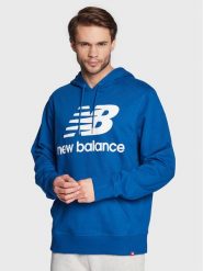 New Balance Bluza Essentials Stacked Logo MT03558 Niebieski Relaxed Fit. Niebieskie bluzy New Balance, m, bez wzorów, z syntetyku, bez kaptura. Za 139.99 zł.