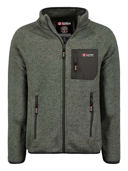 Canadian Peak Kurtka polarowa "Titleak" w kolorze ciemnozielonym rozmiar: 3XL. Czarne kurtki Canadian Peak, xl, bez wzorów, z polaru, bez kaptura. Za 118.84 zł.