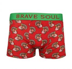 Czerwono-Zielone Męskie Bokserki -Brave Soul- Obcisłe, Majtki, w Indyki, Święto Dziękczynienia. Czerwone bokserki Brave Soul, l, bez wzorów, z elastanu. Za 29.00 zł.
