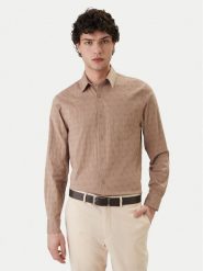 Guess Koszula M6GH18 W1713 Beżowy Regular Fit. Brązowe koszule Guess, m, z aplikacjami, z bawełny, bez kołnierzyka, bez ramiączek. Za 429.99 zł.