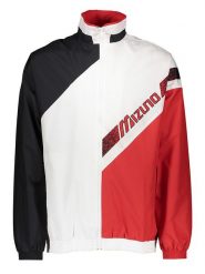 Mizuno Kurtka sportowa "Track" w kolorze czerwono-czarno-białym rozmiar: L. Białe kurtki outdoor i hardshell Mizuno, l, bez wzorów, bez kaptura, outdoorowe. Za 137.10 zł.
