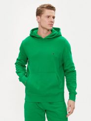Tommy Hilfiger Bluza Flag Logo MW0MW34266 Zielony Regular Fit. Zielone bluzy Tommy Hilfiger, m, bez wzorów, z bawełny, bez kaptura. Za 279.99 zł.
