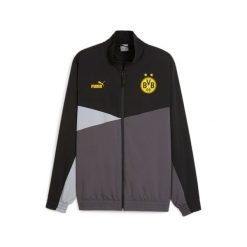 Kurtka z dresu Borussia Dortmund 2023/24. Czarne kurtki Puma, s, bez wzorów, z dresówki, bez kaptura. W wyprzedaży za 205.80 zł.