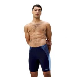 Spodenki Pływackie Męskie Speedo End+ Max Splice Mid Jam. Niebieskie odzież kąpielowa Speedo, m, bez wzorów, sportowe. Za 239.99 zł.