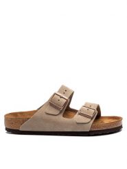Birkenstock Klapki Arizona Bs 0951301 Szary. Szare klapki Birkenstock, ze skóry. Za 599.99 zł.