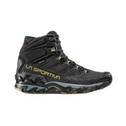 Szerokie skórzane buty trekkingowe La Sportiva Ultra Raptor II GTX. Czarne buty turystyczne La Sportiva, bez wzorów, z gore-texu, bez zapięcia, trekkingowe, gore-tex. Za 979.75 zł.