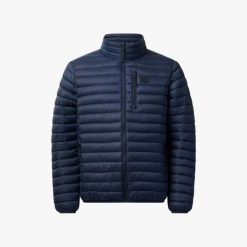 Kurtka pikowana Wędrówki Mężczyzna Lofoten Izolacyjny. Niebieskie kurtki SWEDEMOUNT, m, bez wzorów, z materiału, bez kaptura. Za 399.99 zł.