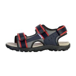 Sandały GEOX JR SANDAL STRADA A Czerwony. Czerwone sandały Geox, ze skóry, bez zapięcia. Za 152.99 zł.