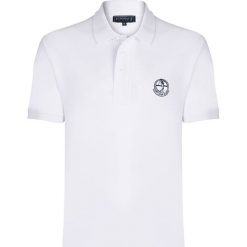 Koszulka polo "Links" - Regular fit - w kolorze białym. Koszulki polo marki Sir Raymond Taylor, z haftami, z bawełny, polo, z krótkim rękawem. W wyprzedaży za 86.95 zł.