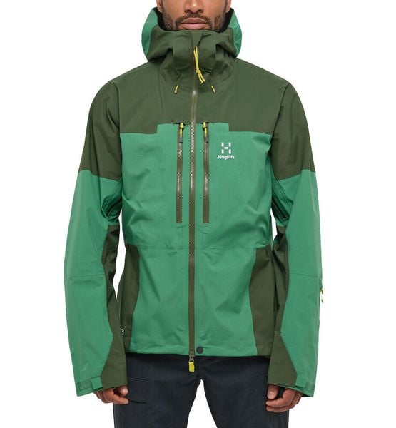 Męska Kurtka Alpinistyczna GORE-TEX Pro Wodoodporna Spitz. Brązowe kurtki Haglöfs, l, bez wzorów, z gore-texu, bez kaptura. Za 1,299.00 zł.