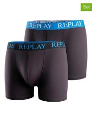 Replay Underwear Bokserki (2 pary) w kolorze czarnym rozmiar: S. Czarne bokserki Replay Underwear, s, bez wzorów. Za 43.99 zł.
