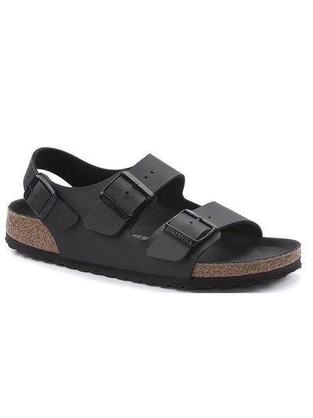 Birkenstock Sandały "Milano" w kolorze czarnym rozmiar: 42. Czarne sandały Birkenstock, z otwartym noskiem, bez zapięcia. Za 419.69 zł.