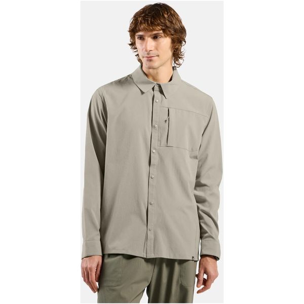 Koszula z długim rękawem męska ODLO Shirt l/s ESSENTIAL. Brązowe koszule ODLO, na lato, l, bez wzorów, z materiału, bez kołnierzyka, bez ramiączek. Za 409.99 zł.