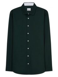 Seidensticker Koszula - Slim fit - w kolorze ciemnozielonym rozmiar: 40. Zielone koszule Seidensticker, bez wzorów, z bawełny, bez kołnierzyka, bez ramiączek. Za 110.04 zł.