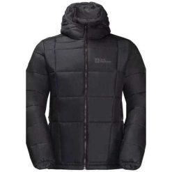 Męska Ocieplana Kurtka Bergland INS. Czarne kurtki Jack Wolfskin, m, bez wzorów, z puchu, bez kaptura. Za 606.99 zł.