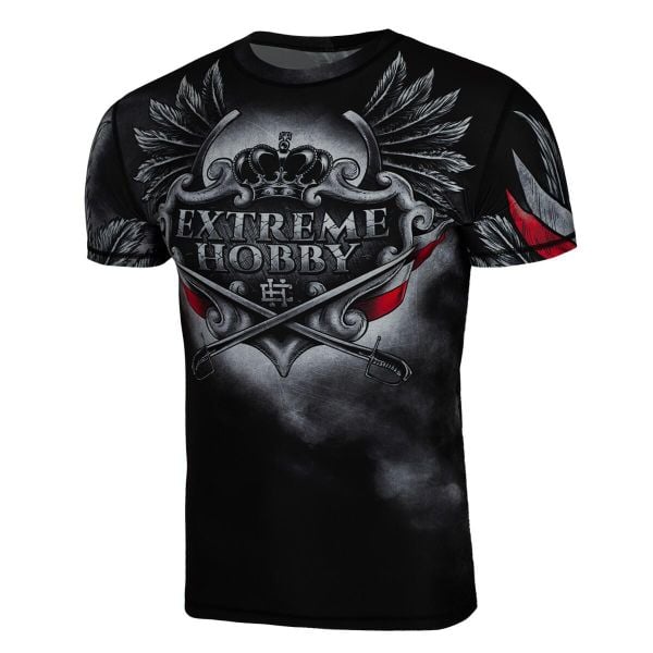Koszulka Męska Rashguard MMA na Siłownię EXTREME HOBBY HUSARZ. Czarne bielizna termoaktywna EXTREME HOBBY, m, bez wzorów, z bawełny, bez ramiączek, do biegania. Za 188.00 zł.