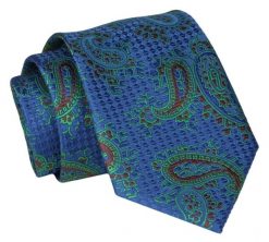 Krawat - ALTIES - Granat, Zielone Paisley. Niebieskie krawaty i muchy Alties, bez wzorów, z tkaniny. Za 49.00 zł.