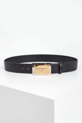 Pasek męski skórzany DOLCE & GABBANA. Czarne paski Dolce & Gabbana, bez wzorów, ze skóry. W wyprzedaży za 1,861.30 zł.