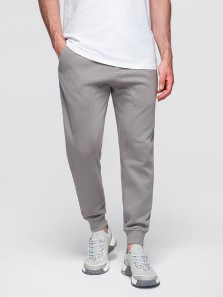 Męskie spodnie dresowe typu jogger - szare V8 - Rozmiar: S. Szare joggery i bojówki Ombre Clothing, m, bez wzorów, z bawełny. Za 134.99 zł.