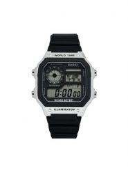 Casio Zegarek AE-1200WH-1CVEF Czarny. Czarne, cyfrowe zegarki Casio. Za 242.99 zł.