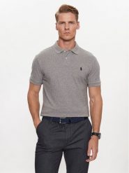 Polo Ralph Lauren Polo 710548797011 Szary Slim Fit. Szare koszulki polo Polo Ralph Lauren, m, bez wzorów, z bawełny, bez kołnierzyka, bez ramiączek. Za 399.99 zł.