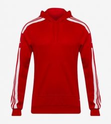 Bluza piłkarska męska adidas Squadra 21 Sweat Hoody. Czerwone bluzy z kapturem Adidas, m, bez wzorów, z materiału, z kapturem. Za 173.99 zł.