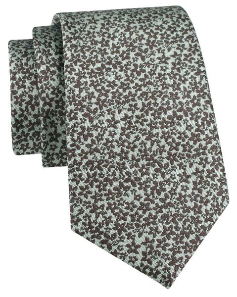 Krawat Męski - Beż w Drobne, Brązowe Kwiatki - Alties. Brązowe krawaty i muchy Alties, bez wzorów, z tkaniny. Za 55.00 zł.