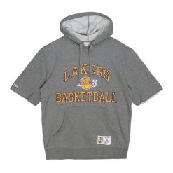Polar z kapturem Los Angeles Lakers. Szare bluzy z polaru Mitchell & Ness, m, bez wzorów, z polaru, z kapturem. Za 377.50 zł.