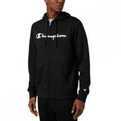 Bluza męska treningowa z kapturem Champion czarna. Czarne bluzy z kapturem Champion, m, bez wzorów, z kapturem. Za 259.00 zł.