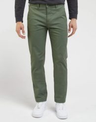 MESKIE SPODNIE REGULAR CHINO OLIVE GROVE 112342928. Zielone eleganckie spodnie Lee, l, z materiału. Za 219.99 zł.