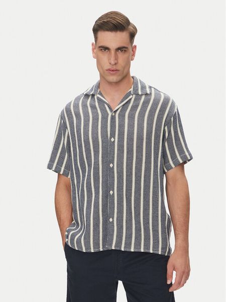 Jack & Jones Koszula Coba 12271060 Granatowy Relaxed Fit. Niebieskie koszule Jack & Jones, m, bez wzorów, z bawełny, bez kołnierzyka, bez ramiączek. Za 89.99 zł.