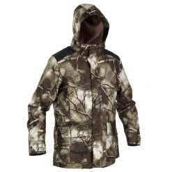 Kurtka myśliwska Solognac 500 3w1 Warm wodoodporna camo. Brązowe kurtki SOLOGNAC, uniwersalny, bez wzorów, bez kaptura. Za 699.99 zł.