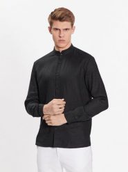 Hugo Koszula 50490740 Czarny Slim Fit. Czarne koszule Hugo, m, bez wzorów, ze lnu, bez kołnierzyka, bez ramiączek. Za 249.99 zł.