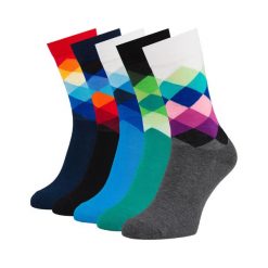 Wielokolorowy zestaw skarpet męskich w rozmiarze 40-45 wykonanych z bawełny i poliestru Peterson PTN SML-S5-40-45-RO1. Skarpety Peterson, bez wzorów, z bawełny. Za 69.99 zł.