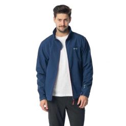 Kurtka Męska Softshell Lingen. Niebieskie kurtki Hi-tec, l, bez wzorów, z elastanu, bez kaptura. Za 184.83 zł.
