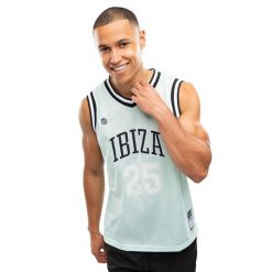 Męska koszulka koszykarska Lifestyle Siroko IBZ Pedrera Water Green. Zielone bezrękawniki SIROKO, m, bez wzorów, prążkowane, bez kołnierzyka, bez ramiączek. Za 126.00 zł.