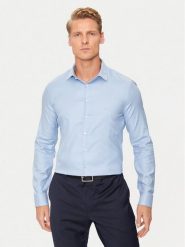 Calvin Klein Koszula K10K113528 Niebieski Slim Fit. Niebieskie koszule CALVIN KLEIN, m, bez wzorów, z bawełny, bez kołnierzyka, bez ramiączek. Za 259.99 zł.
