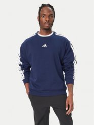 Adidas Bluza Essentials 3-Stripes Fleece KY4163 Niebieski Regular Fit. Niebieskie bluzy Adidas, m, bez wzorów, z bawełny, bez kaptura. Za 219.99 zł.