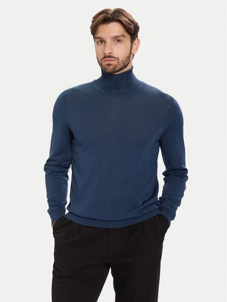 BOSS Golf Musso-P 50468262 Niebieski Slim Fit. Niebieskie golfy Boss, m, bez wzorów, z wełny, bez ramiączek. Za 459.99 zł.