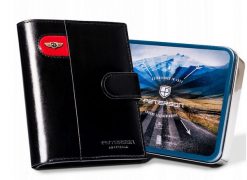 Portfel skórzany Peterson [D] PTN 22310L-VT-E czarny. Czarne portfele Peterson, bez wzorów, ze skóry. Za 111.99 zł.