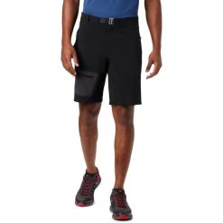 Spodenki turystyczne męskie Columbia Titan Pass. Czarne szorty Columbia, m, bez wzorów, z elastanu, sportowe. W wyprzedaży za 313.00 zł.