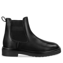 Sztyblety Gant. Czarne botki sznurowane GANT, bez wzorów, bez obcasa, bez zapięcia. Za 799.99 zł.