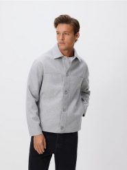Kurtka koszulowa - jasnoszary. Szare kurtki Reserved, l, bez wzorów, z tkaniny, bez kaptura. W wyprzedaży za 139.99 zł.